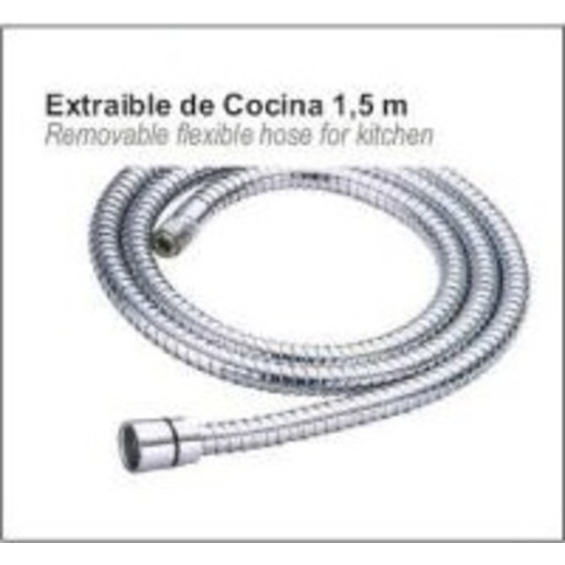 Flexo Acero Doble Grapado 1.5-2.2 m. 15 mm x M3/8 x H1/2 (Grifo cocina)